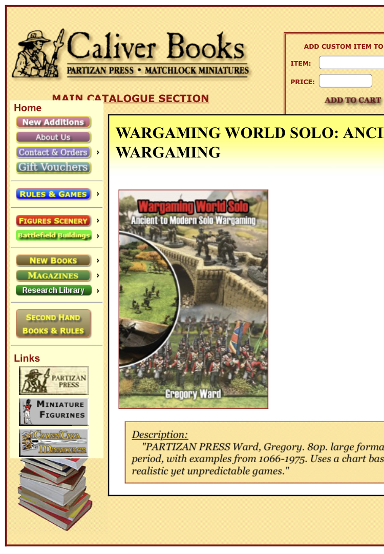 Caliver Books – Wargaming World